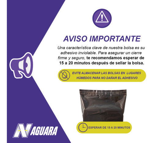 Naguara Bolsas Sobre Ecommerce Negra X500 N°2 30x41 C/ Adhesivo 2