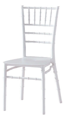 Estilo Tiffany White Stackable Chair with Cushion 0