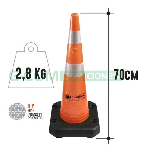 Conoflex Econo Traffic Cone with Base 70cm Ideal for Parking Lots 0