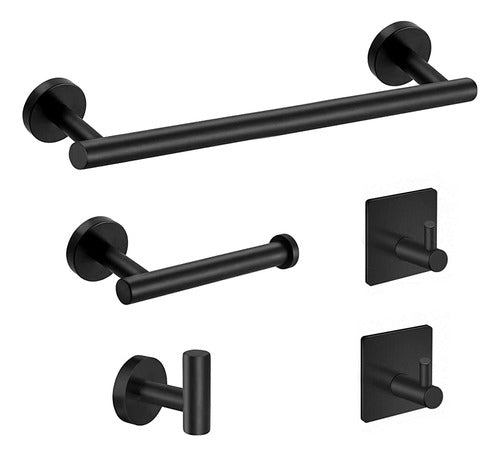 Tudoccy 5-pieces Matte Black Bathroom Hardware Set Sus304 Ac 0