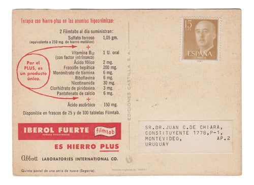 España Postal Con Muñecos Nistis Iberol Fuerte Lab Abbott 1