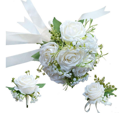 Ramo De Novia Muñeca Corsage Novio Boutonniere Boda Decoraci 0