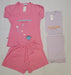Girl's Summer Pajama Set Luciamendez Solid Color Cotton T-Shirt and Shorts 2