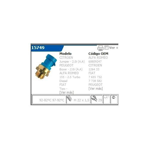 Bulbo Temperatura Electroventilador Alfa Romeo 2.5 V6 155 0