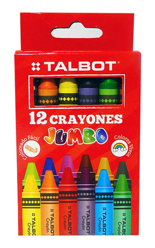 TALBOT Jumbo 12-Color School Wax Crayons 0