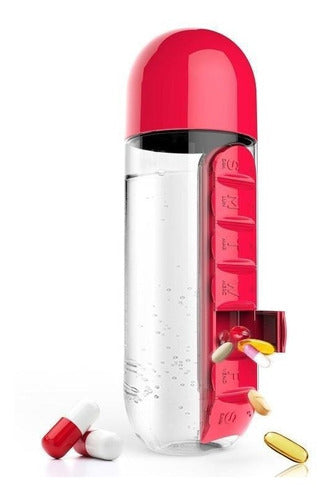 Pillbox Bottle Sport 1 L With Attached Pill Organizer Fitness 0