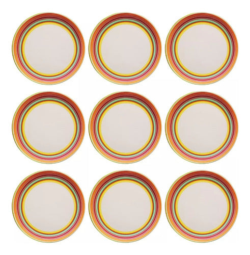 Set of 12 Melamine 18cm Dessert Plates - Round Flat Design 0