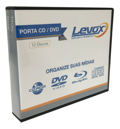 Kit C/ 5 Porta Cd Dvd 12 Discos  - Preta 0