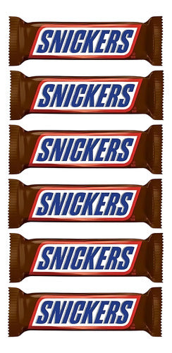 Snickers Barra De Chocolate 48 Gr. Origen Usa Mars Pack X6 0