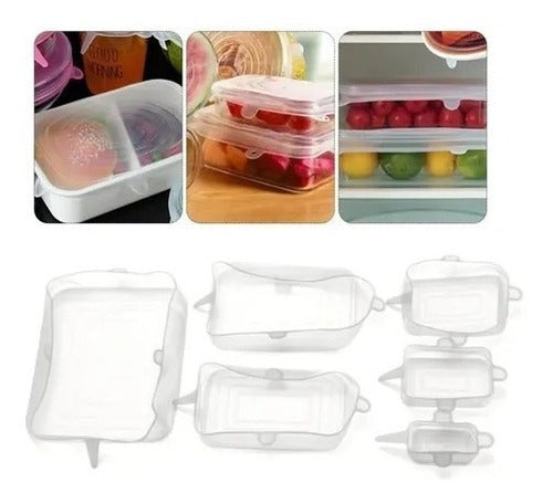 Tapas Silicona Reutilizables Ajustables Set X 6 Cuadradas 0