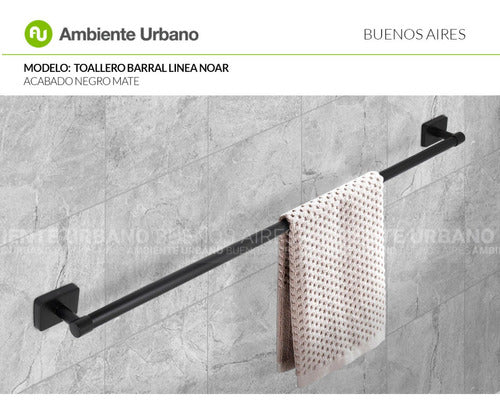 Ambiente Urbano Barral Toallero Negro Mate 63cm Puede Recortarse A Medida 1