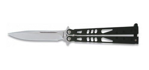 Butterfly Knife Albainox Black Cutout Fan 2061 0