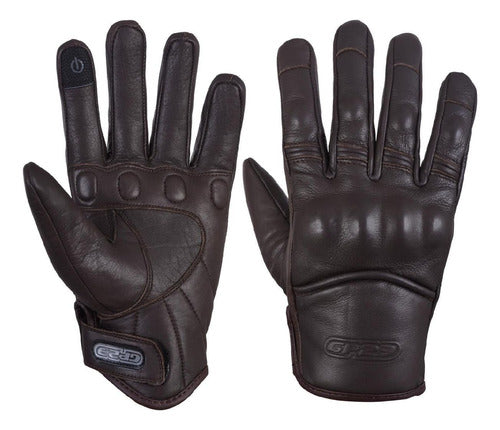 Punto Extremo Guantes Punto Extremo Racer Protección Cuero Táctil Marrón 6