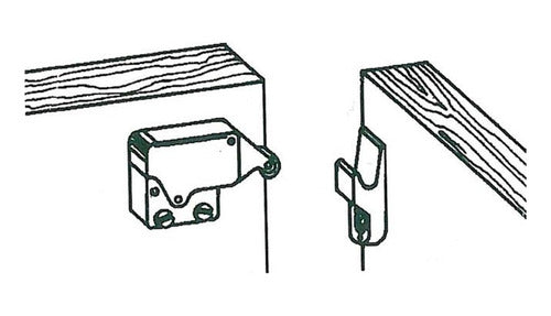 Bisagra Push Codo 15 Ducasse (4u.) + Reten De Puerta (2u.) 4