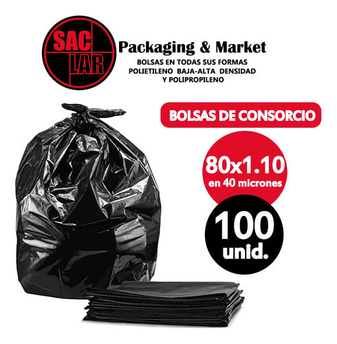 SacLar Bolsa De Residuo Consorcio 80x1.10 En 40mcs Negro 1