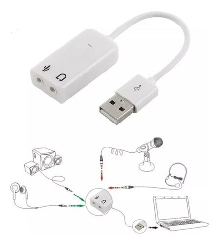 Uruventas USB to 3.5mm Audio Jack Microphone Sound Adapter 3