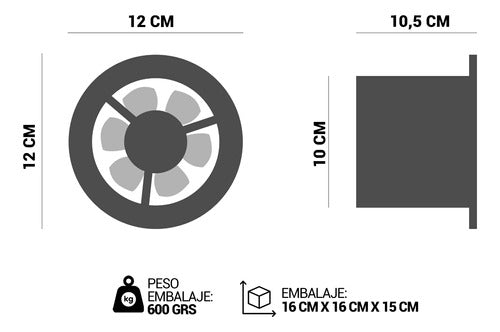 Extractor Ventilacion 4 PuLG Hydra P/ Conducto 100mm Indoor 2