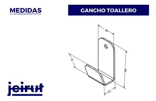 JEIRUT Gancho Toallero Toalla Baño Aluminio Diseño X2 C 3