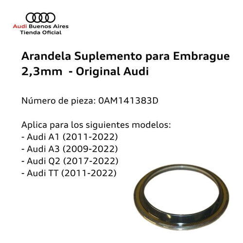 Audi Arandela Suplemento Para Embrague 2,3mm Volkswagen Polo 2015 1