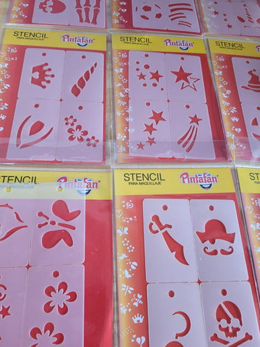 Stencils Plantillas Maquillaje Infantil Pack X 3 Unidades 1