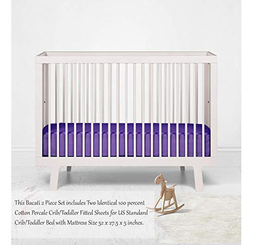 Bacati Solid Purple Crib Fitted Sheet 3