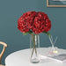 Blooming Paradise Artificial Hydrangeas 1 Stem - 5 Flowers - 16cm Diameter - Dark Red 4