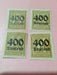 Germany Reich 4 Stamps 1923 Inflation Overprint 400 1