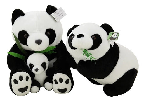 Oso Panda Bebé Y Mamá 2 Muñecos Peluches Hermosos! 1