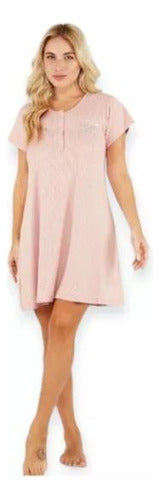 Maternity Nursing Nightgown with Buttons for Plus Sizes 0