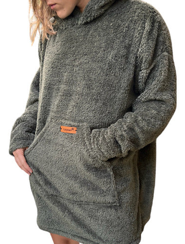 Oversize Lamb Fleece Unisex Hoodie Pajama 15