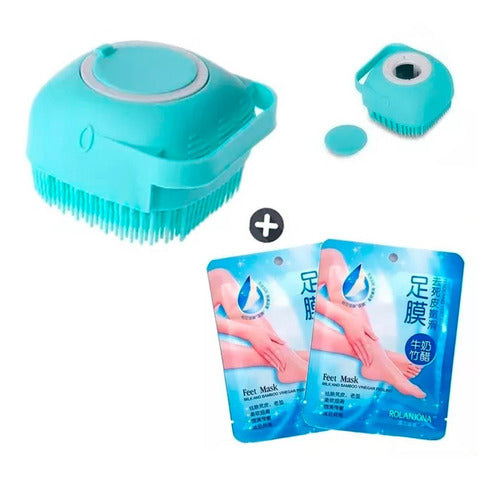 Silicone Body Cleansing Brush Kit + Foot Mask 0