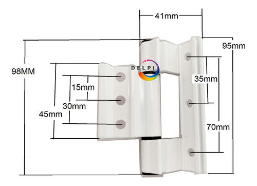 Bronzen H62 Hinges for Modena White Aluminum Doors, 20 Units 1