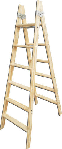 N&G Sanitarios Reinforced Wooden Ladder 6 Flat Steps Painter Type 1.7m 0