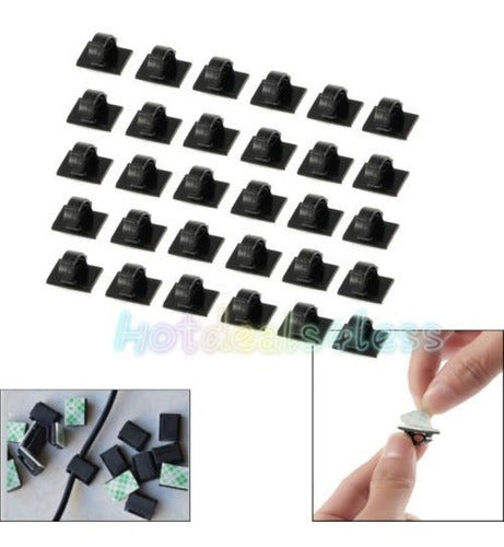 30pcs Mini Adjustable Self-Adhesive Cable Tie Rectangular 1