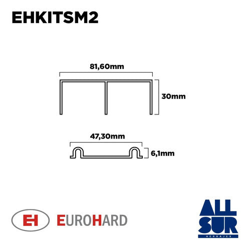 Eurohard Sliding System Kit 2 Mts 2 Leaves Without Handles 1