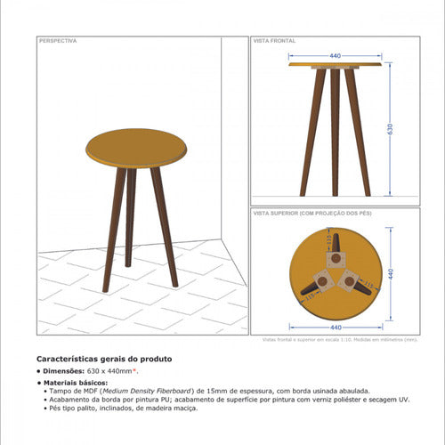 Mesa De Apoio Brilhante Naturalle Bechara 3