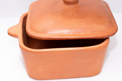Large Handcrafted Clay Square Paella or Stew Pot 4