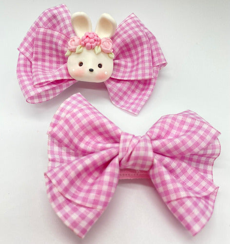 Petit Sophi Accesorios Bow Clip with Rabbit Applique 0