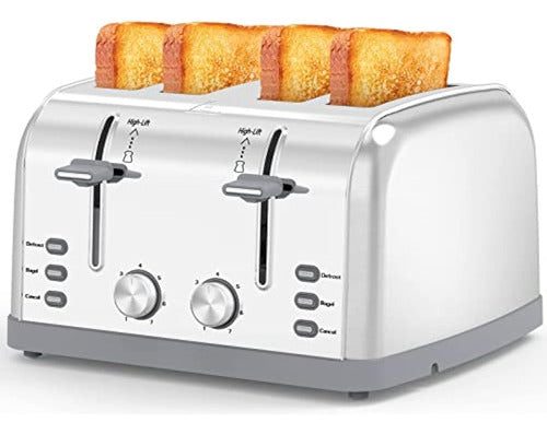 Lainsten 4-Slice Retro Stainless Steel Toaster 0