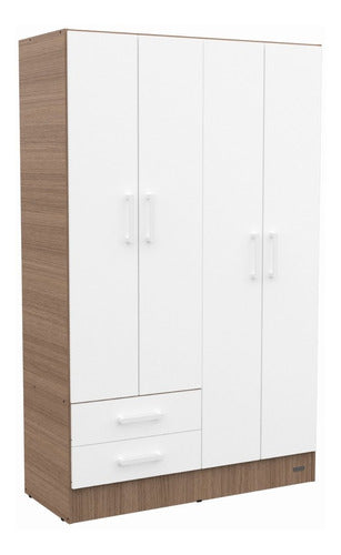 Wardrobe Closet 4 Door 2 Drawer Dakar Carvalho Mezzo 56814 2