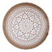 Big Deco Style Individual Round Jute Placemat With White Print 38cm 0