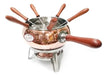 Copper Fondue Set with 6 Forks, Burner, and Anabea Case 0