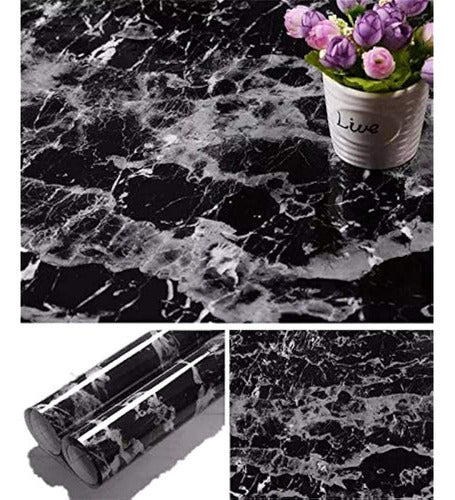 Yancorp Black Granite Wallpaper Marble Counter Top Film Vini 0