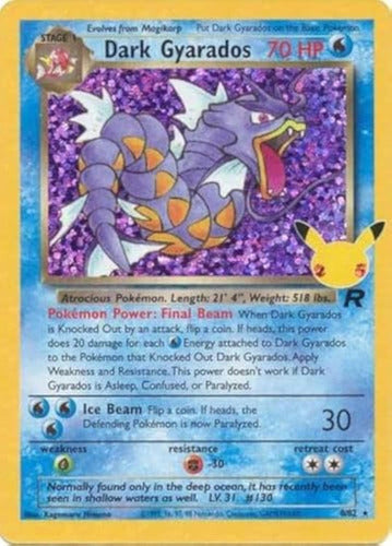 Tarjeta De Celebración Con Imagen De Dark Gyarados, Raro 8/8 0