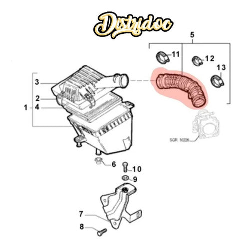 Cauplas Manguera Filtro Aire Palio Siena Strada 1.7 Turbo Diesel 2