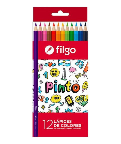 Filgo Colored Pencils Long X12 Units 8 Boxes 0