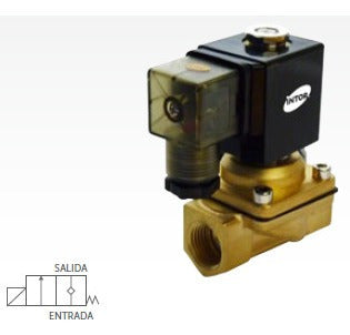 Intor 2/2 Fluids Solenoid Valve NC 1/2 BSP Brass NBR AC 110V 0