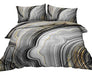 BlessLiving King Comforter Set, Gray, Black, White 0