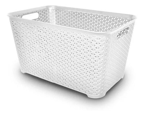 Colombraro Large Rattan Style Plastic Basket / Container 0