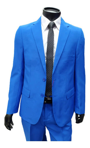 Bryson Semi Slim Fit Blue France Special Size Suit 0